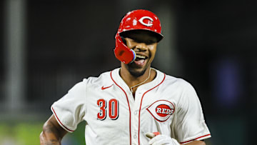 Cincinnati Reds outfielder Will Benson (30) reacts