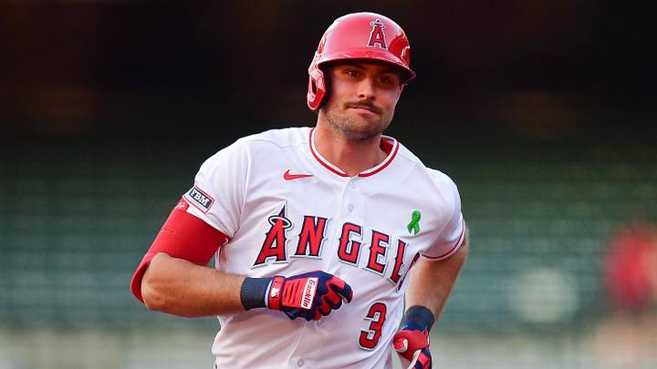 Los Angeles Angels left fielder Josh Lowe (3) runs the bases