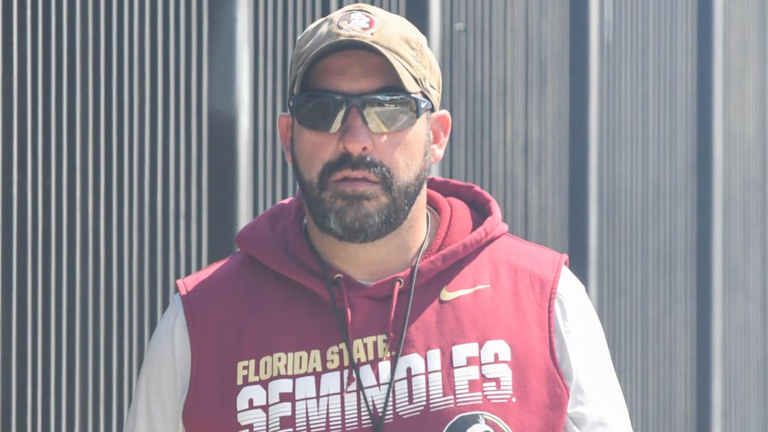 Florida State football and coaches players arrive for the 10th FSU spring football practice of the 2023 season on Tuesday, April 4, 2023.

John Papuchis 1 Of 1