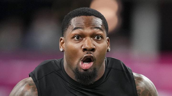 New Indianapolis Colts edge rusher George Gumbs during the NFL Scouting Combine