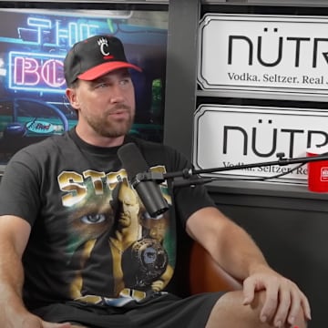 Travis Kelce on the 'Bussin With the Boys' podcast released July 1, 2025.