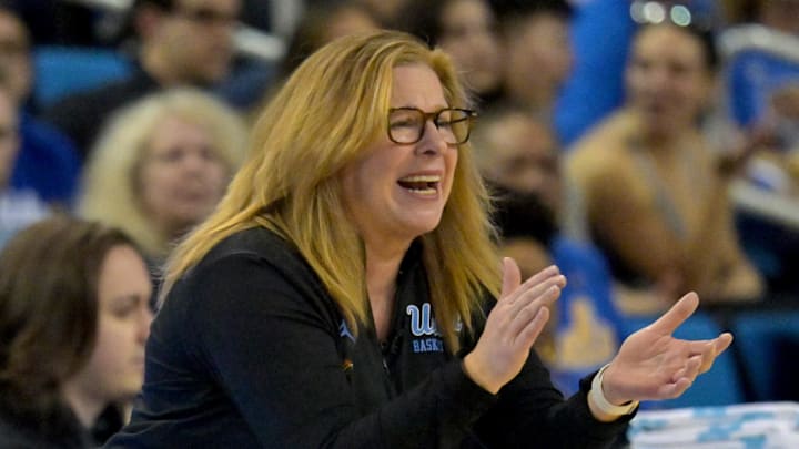 Feb 1, 2026; Los Angeles, California, USA;  UCLA Bruins head coach Cori Close in the first half against the Iowa Hawkeyes at Pauley Pavilion presented by Wescom Financial. Mandatory Credit: Jayne Kamin-Oncea-Imagn Images