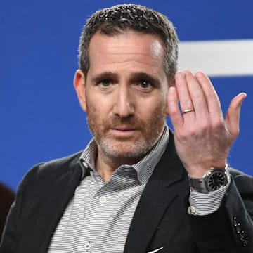 Jan 26, 2025; Philadelphia, PA, USA; Philadelphia Eagles general Howie Roseman during celebration after win against the Washington Commanders in the NFC Championship game at Lincoln Financial Field. Mandatory Credit: Eric Hartline-Imagn Images