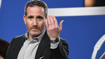 Philadelphia Eagles general Howie Roseman during the celebration after the win against the Washington Commanders in the NFC Championship game at Lincoln Financial Field.
