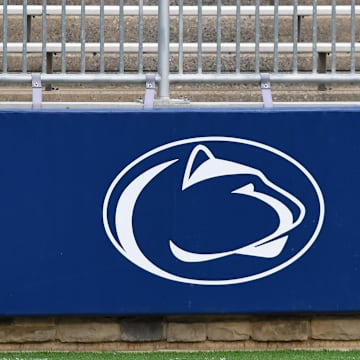 General view of the Penn State Nittany Lions logo inside Beaver Stadium on Oct 31, 2015.