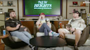 Jason Sudeikis, Travis Kelce, and Jason Kelce on 'New Heights.'