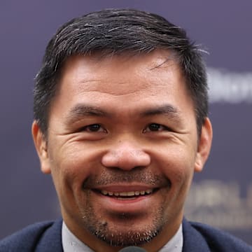 Former Filipino boxing star Manny Pacquiao speaks during a news conference on October 11, 2022.