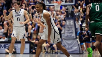 North Florida Ospreys guard Chaz Lanier (2) smiles after making a three-point basket during the second half of an NCAA men   s basketball game Friday, Jan. 12, 2024 at the University of North Florida   s UNF Arena in Jacksonville, Fla. UNF defeated JU 82-74. [Corey Perrine/Florida Times-Union]