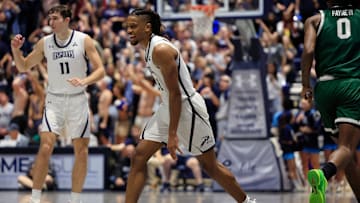 North Florida Ospreys guard Chaz Lanier (2) smiles after making a three-point basket. 