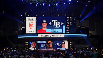 Theo Gillen is drafted by the Tampa Bay Rays with the 18th pick during the first round of the MLB Draft at Cowtown Coliseum. 