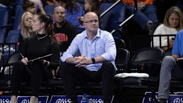 Kentucky Wildcats head coach Craig Skinner looks on during the third set against the Florida Gators at Exactech Arena at the University of Florida in Gainesville, FL on Sunday, November 20, 2022. [Matt Pendleton/Gainesville Sun]

Ncaa Women S Volleyball Florida Vs Kentucky