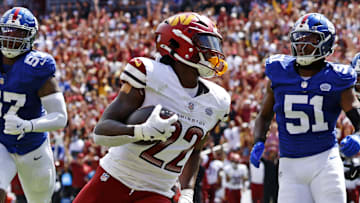 Washington Commanders running back Jacory Croskey-Merritt 