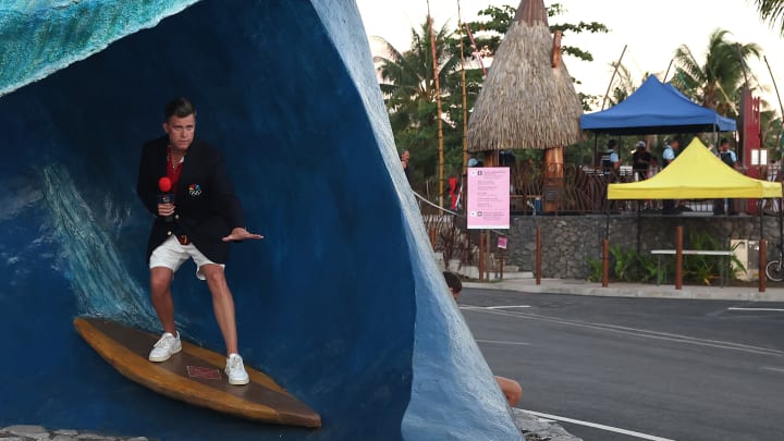 Colin Jost at the Olympics in Tahiti