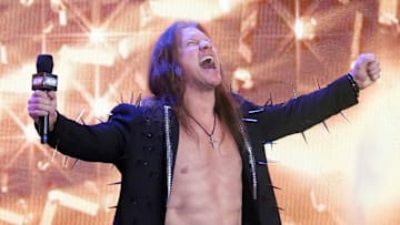 Feb 22, 2023; Phoenix, AZ, USA; Chris Jericho appears during AEW Dynamite at Footprint Center. Mandatory Credit: Joe Camporeale-Imagn Images