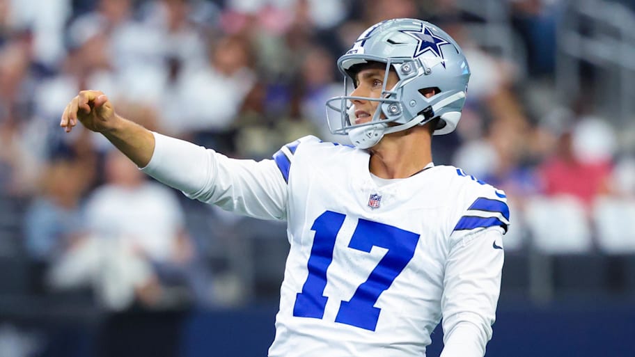 Cowboys K Brandon Aubrey is the No. 1 fantasy football kicker on Michael Fabiano's list for 2025. | Kevin Jairaj-Imagn Images