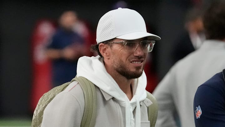 Miami Dolphins head coach Mike McDaniel looks on during UGA Footballs Pro Day in Athens, Ga.