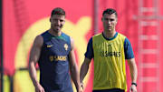 Ruben Días y Cristiano Ronaldo en los entrenamientos pre competición