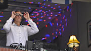 Bally Sports broadcaster Chip Caray during the third inning of a game between the St. Louis Cardinals and the Texas Rangers at Busch Stadium on July 29, 2024.