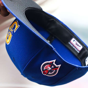 A Seattle Mariners hat is pictured before a game against the Atlanta Braves on Sept. 11, 2022, at T-Mobile Park.