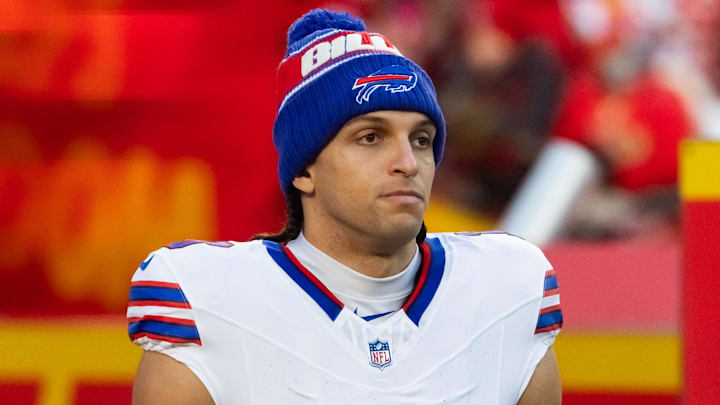 Jan 26, 2025; Kansas City, MO, USA; Buffalo Bills wide receiver Mack Hollins (13) against the Kansas City Chiefs during the AFC Championship game at GEHA Field at Arrowhead Stadium. Jan 26, 2025; Kansas City, MO, USA; Buffalo Bills wide receiver Mack Hollins (13) against the Kansas City Chiefs during the AFC Championship game at GEHA Field at Arrowhead Stadium.