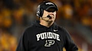 Purdue Boilermakers head coach Barry Odom looks on 