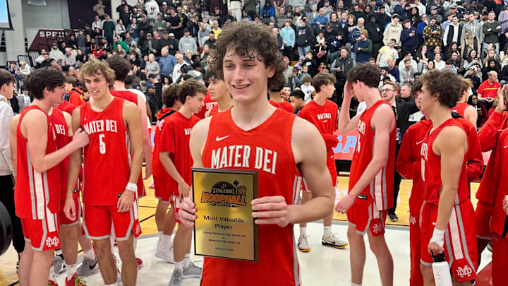 Mater Dei's Brannon Martinsen wins MVP at the 2024 Hoophall Classic in Springfield, Mass.