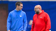 New York Giants general manager Joe Schoen (left) and head coach Brian Daboll  