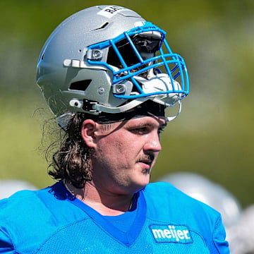Detroit Lions offensive lineman Tate Ratledge (69).