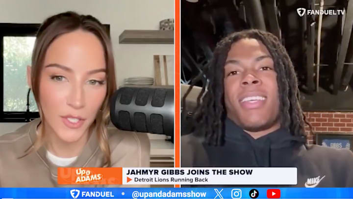 Jahmyr Gibbs on 'Up & Adams' with Kay Adams. Jahmyr Gibbs on 'Up & Adams' with Kay Adams.
