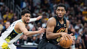 Donovan Mitchell scored 12 points on 3-of-11 shooting in Cleveland's lopsided loss to Indiana.