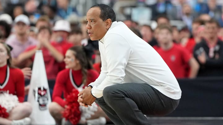 NC State basketball head coach Kevin Keatts versus Purdue