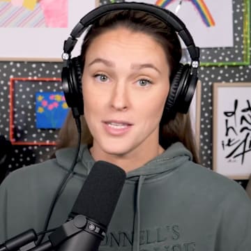 Kylie Kelce speaks on her podcast "Not Gonna Lie."