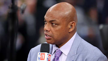 Jun 12, 2024; Dallas, Texas, USA; NBA TV analyst Charles Barkley talks on set before game three of the 2024 NBA Finals between the Boston Celtics and the Dallas Mavericks at American Airlines Center