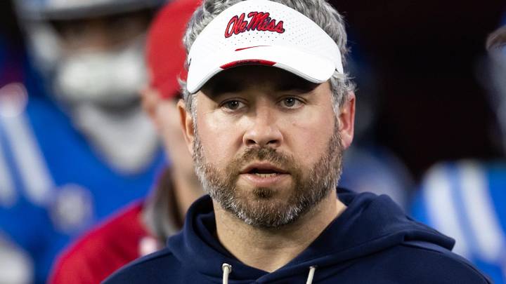 Jan 8, 2026; Glendale, AZ, USA; Mississippi Rebels head coach Pete Golding against the Miami Hurricanes during the 2026 Fiesta Bowl and semifinal game of the College Football Playoff at State Farm Stadium. Mandatory Credit: Mark J. Rebilas-Imagn Images