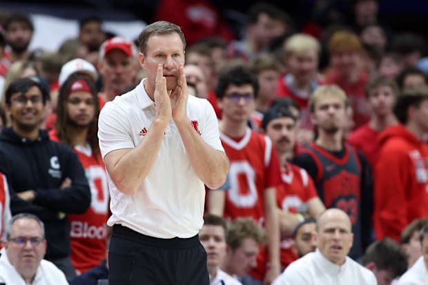 Nebraska Cornhuskers head coach Fred Hoiberg calls a play.