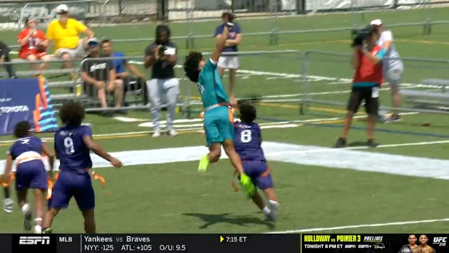 The 2025 NFL Flag Football Championships are running from July 17-20 in Canton, Ohio. | NFL, ESPN / X / Screensho
