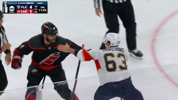 Marchand and Gostisbehere go after it.
