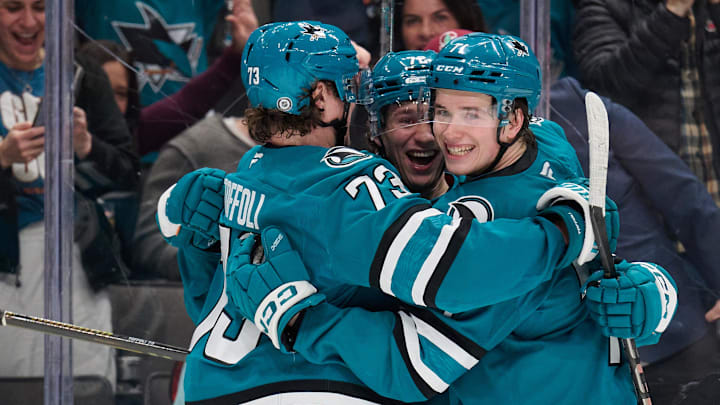 The Sharks released a new bobblehead featuring Macklin Celebrini and Tyler Toffoli