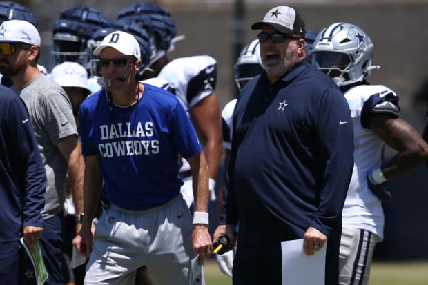 Dallas Cowboys special teams coordinator John Fassel and head coach Mike McCarthy