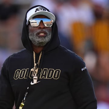 Aug 29, 2024; Boulder, Colorado, USA; Colorado Buffaloes head coach Deion Sanders before the game against the North Dakota State Bison at Folsom Field. 