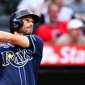 Tampa Bay Rays second baseman Brandon Lowe hit a two-run homer in the fourth inning Tuesday night, his 20th of the year.