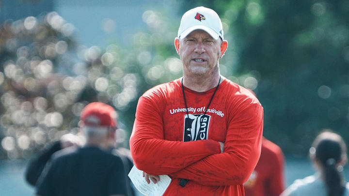 Louisville Cardinals head football coach Jeff Brohm
