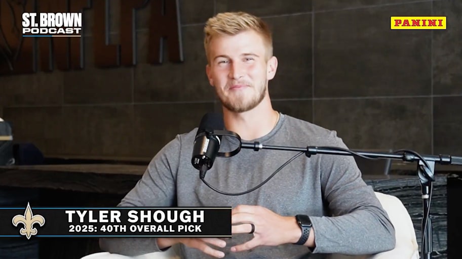 Shough joins Amon-Ra and Equanimeous St. Brown's podcast. | Screenshot via @StBrownPodcast on X.