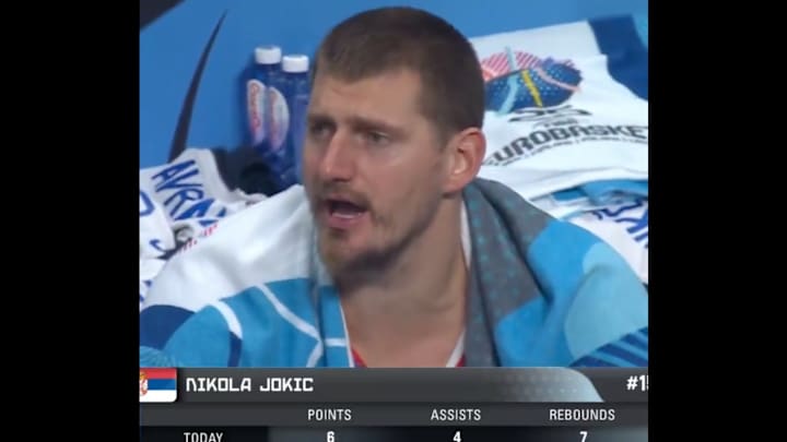 Jokic scored six points during Monday's contest.