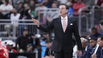 Mar 22, 2025; Providence, RI, USA; St. John's basketball head coach Rick Pitino during the second half of a second round men’s NCAA Tournament game against the Arkansas Razorbacks at Amica Mutual Pavilion.