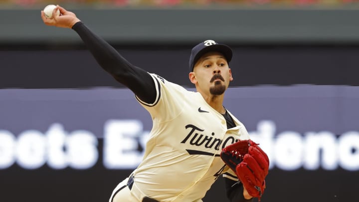Jun 12, 2024; Minneapolis, Minnesota, USA; Minnesota Twins starting pitcher Pablo Lopez (49) throws to the Colorado Rockies in the first inning at Target Field. Mandatory Credit: Bruce Kluckhohn-USA TODAY Sports Jun 12, 2024; Minneapolis, Minnesota, USA; Minnesota Twins starting pitcher Pablo Lopez (49) throws to the Colorado Rockies in the first inning at Target Field. Mandatory Credit: Bruce Kluckhohn-USA TODAY Sports