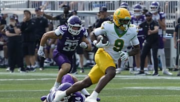 With injuries at receiver, tight end Jamari Johnson becomes a potential big-play guy off the bench. The uniform combination for Washington switches out the pants.