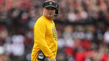 Sep 10, 2022; Cincinnati, Ohio, USA; Kennesaw State Owls head coach Brian Bohannon during the first half against the Cincinnati Bearcats at Nippert Stadium. Mandatory Credit: Katie Stratman-USA TODAY Sports