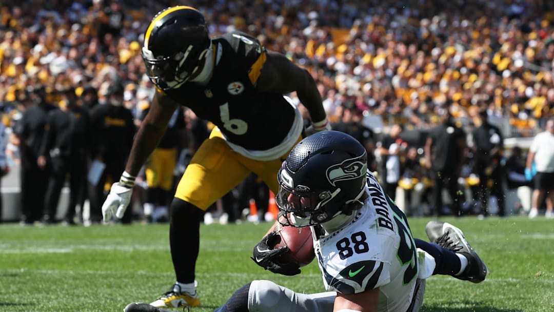 Pittsburgh Steelers linebacker Patrick Queen (6) 