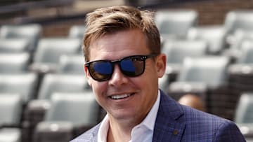 Chicago White Sox general manager Chris Getz smiles before a game at Rate Field. 